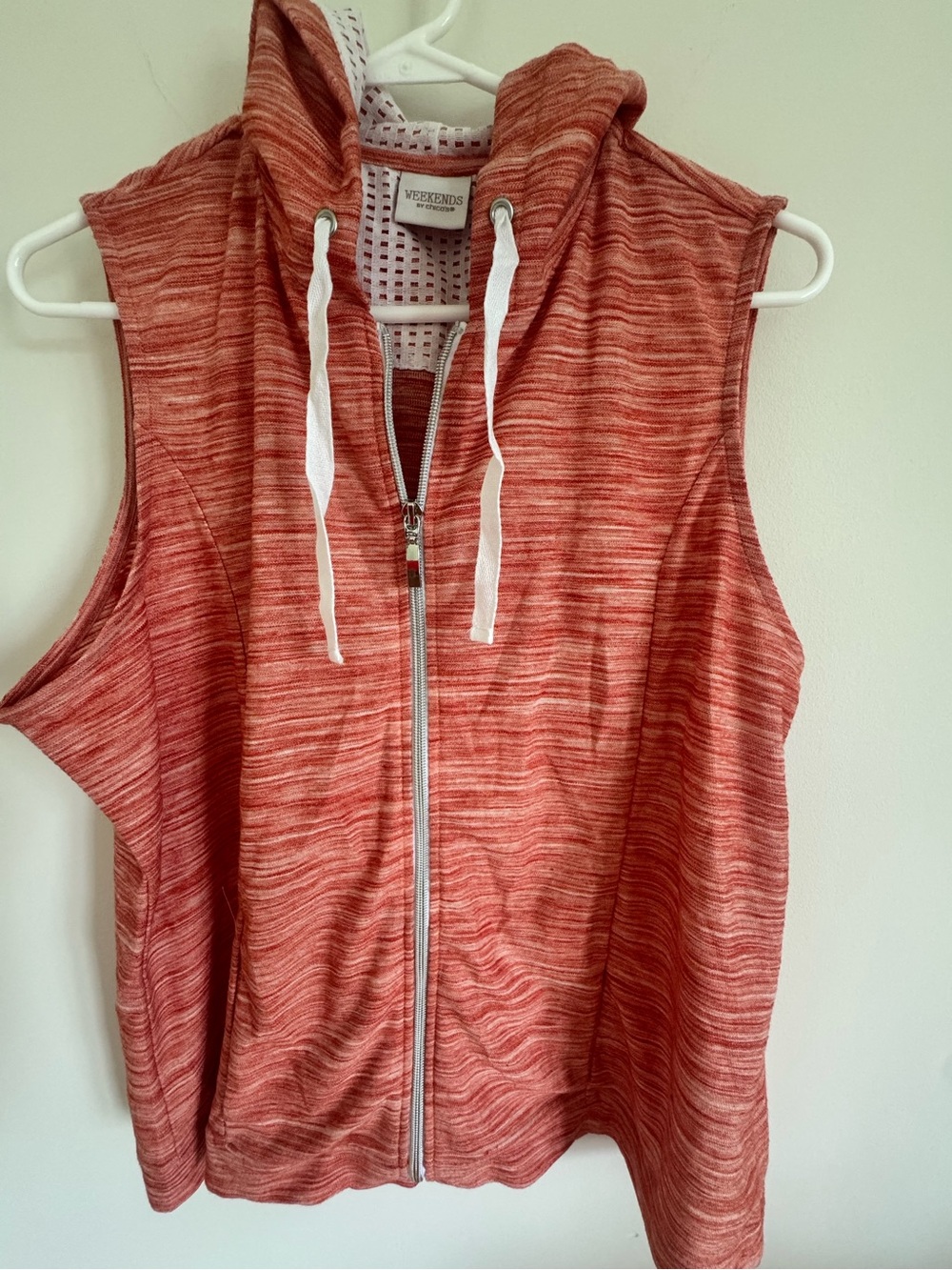 NWT Chico's Coral Sleeveless Zip Hoodie